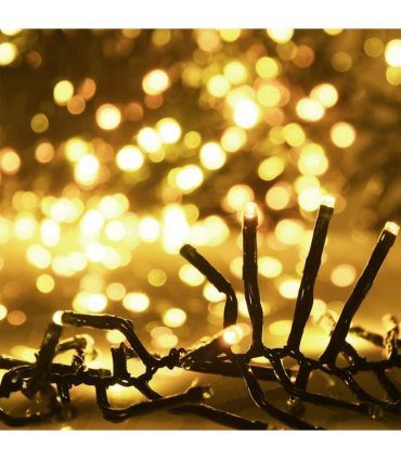 vidaXL LED Cluster String with 400 LEDs Warm White PVC — Colour: warm white and dark green