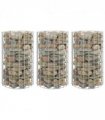 vidaXL Circular Gabion Raised Beds 3 pcs Galvanised Steel Ø30x50 cm — Size: Ø 30 x 50 cm (3 pcs)