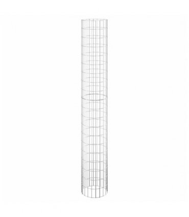 vidaXL Circular Gabion Raised Beds 3 pcs Galvanised Steel Ø30x200 cm — Size: Ø 30 x 200 cm (3 pcs)