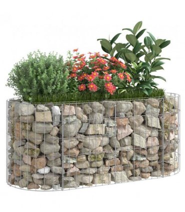 vidaXL Gabion Raised Bed Galvanised Iron 120x50x50 cm — Size: 120 x 50 x 50 cm