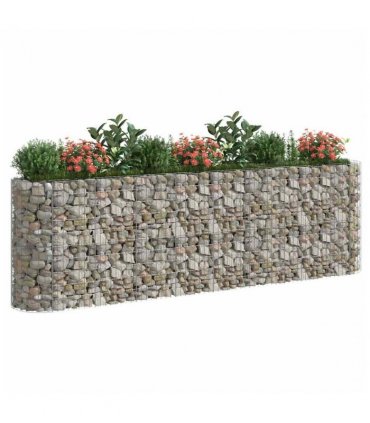 vidaXL Gabion Raised Bed Galvanised Iron 330x50x100 cm — Size: 330 x 50 x 100 cm