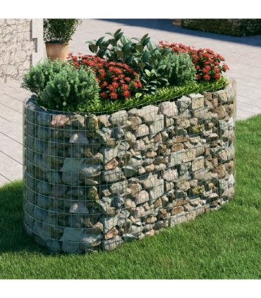 vidaXL Gabion Raised Bed Galvanised Iron 200x100x100 cm — Size: 200 x 100 x 100 cm