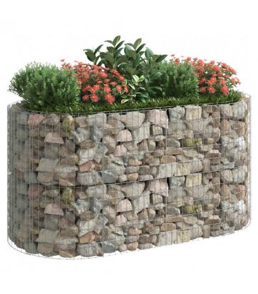 vidaXL Gabion Raised Bed Galvanised Iron 200x100x100 cm — Size: 200 x 100 x 100 cm