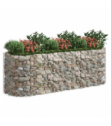 vidaXL Gabion Raised Bed Galvanised Iron 300x100x100 cm — Size: 300 x 100 x 100 cm