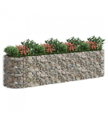 vidaXL Gabion Raised Bed Galvanised Iron 400x100x100 cm — Size: 400 x 100 x 100 cm