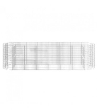 vidaXL Gabion Raised Bed Galvanised Iron 400x100x100 cm — Size: 400 x 100 x 100 cm