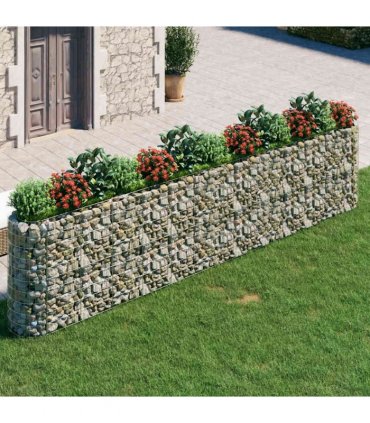 vidaXL Gabion Raised Bed Galvanised Iron 470x50x100 cm — Size: 470 x 50 x 100 cm