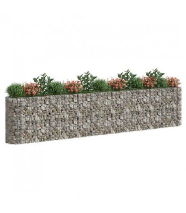 vidaXL Gabion Raised Bed Galvanised Iron 470x50x100 cm — Size: 470 x 50 x 100 cm