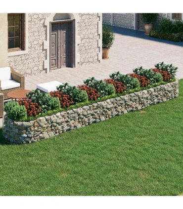 vidaXL Gabion Raised Bed Galvanised Iron 600x100x50 cm — Size: 600 x 100 x 50 cm