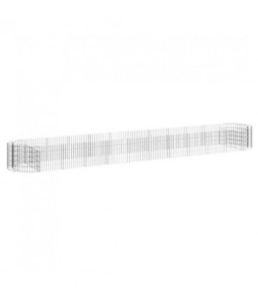 vidaXL Gabion Raised Bed Galvanised Iron 600x100x50 cm — Size: 600 x 100 x 50 cm