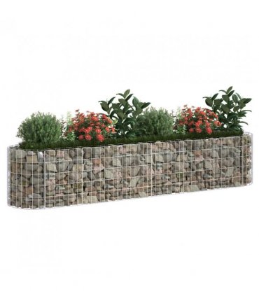 vidaXL Gabion Raised Bed Galvanised Iron 260x50x50 cm — Size: 260 x 50 x 50 cm