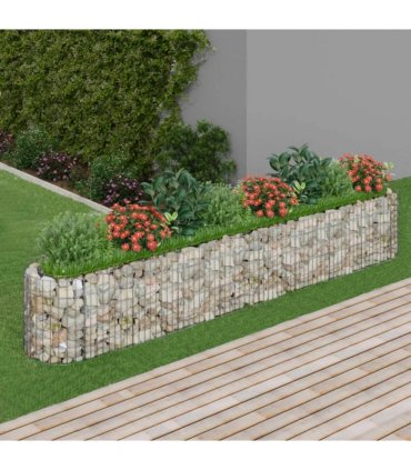 vidaXL Gabion Raised Bed Galvanised Iron 330x50x50 cm — Size: 330 x 50 x 50 cm