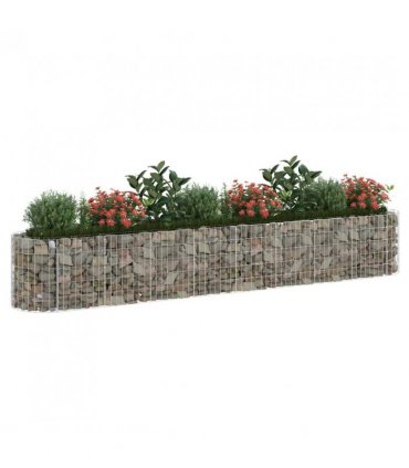 vidaXL Gabion Raised Bed Galvanised Iron 330x50x50 cm — Size: 330 x 50 x 50 cm