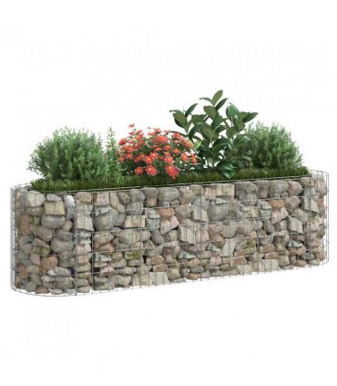 vidaXL Gabion Raised Bed Galvanised Iron 190x50x50 cm — Size: 190 x 50 x 50 cm