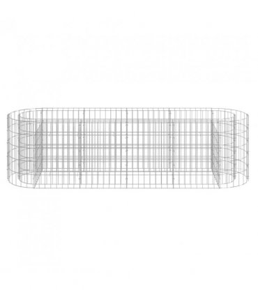 vidaXL Gabion Raised Bed Galvanised Iron 190x50x50 cm — Size: 190 x 50 x 50 cm