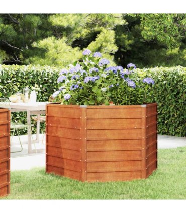vidaXL Garden Raised Bed Rusty 129x129x77 cm Corten Steel — Size: 129 x 129 x 77 cm
