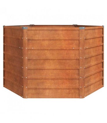 vidaXL Garden Raised Bed Rusty 129x129x77 cm Corten Steel — Size: 129 x 129 x 77 cm