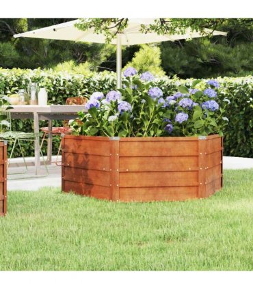 vidaXL Garden Raised Bed Rusty 129x129x45 cm Corten Steel — Size: 129 x 129 x 45 cm