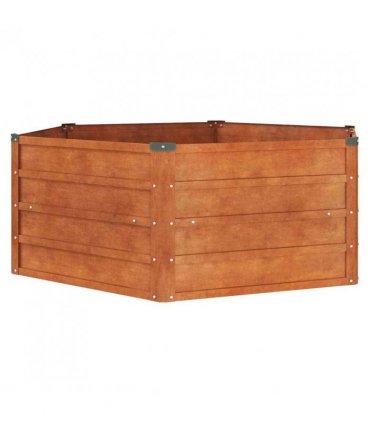 vidaXL Garden Raised Bed Rusty 129x129x45 cm Corten Steel — Size: 129 x 129 x 45 cm