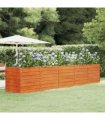 vidaXL Garden Raised Bed Rusty 400x80x77 cm Corten Steel — Size: 400 x 80 x 77 cm