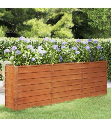 vidaXL Garden Raised Bed | Rusty | Corten steel | Large | Durable — Size: 240 x 40 x 77 cm