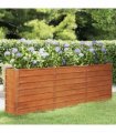 vidaXL Garden Raised Bed | Rusty | Corten steel | Large | Durable — Size: 240 x 40 x 77 cm