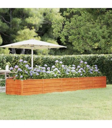 vidaXL Garden Raised Bed | Rusty | Corten steel | 400 x 80 x 45 cm large