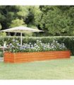vidaXL Garden Raised Bed | Rusty | Corten steel | 400 x 80 x 45 cm large