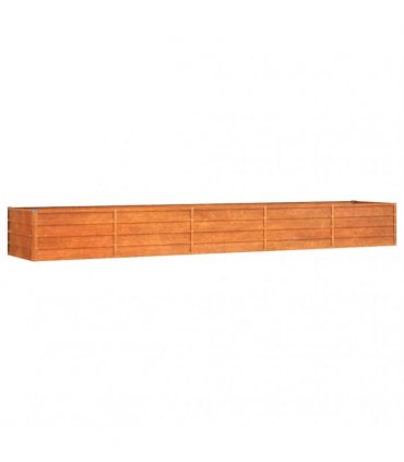 vidaXL Garden Raised Bed | Rusty | Corten steel | 400 x 80 x 45 cm large