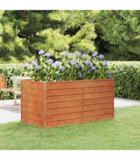 vidaXL Garden Raised Bed Rusty 160x80x77 cm Corten Steel — Size: 160 x 80 x 77 cm