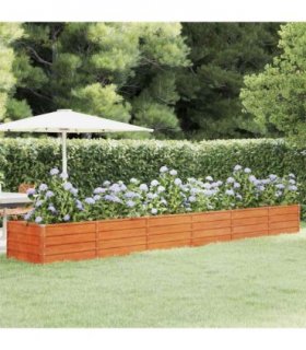 vidaXL Garden Raised Bed Rusty 480x80x45 cm Corten Steel — Size: 480 x 80 x 45 cm