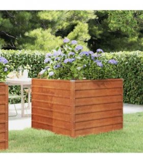 vidaXL Garden Raised Bed | Rusty | Corten Steel | Large | Garden Raised Bed — Size: 100 x 100 x 77 cm