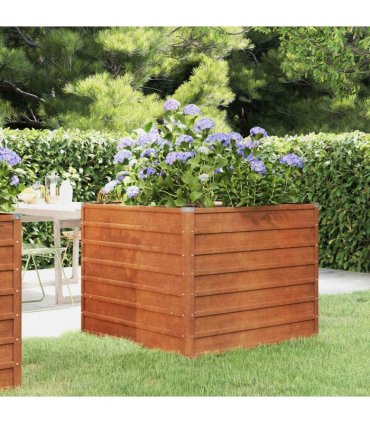 vidaXL Garden Raised Bed | Rusty | Corten Steel | Large | Garden Raised Bed — Size: 100 x 100 x 77 cm