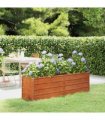 vidaXL Garden Raised Bed | Rusty | Corten steel | Large | Decorative Inlays — Size: 160 x 40 x 45 cm