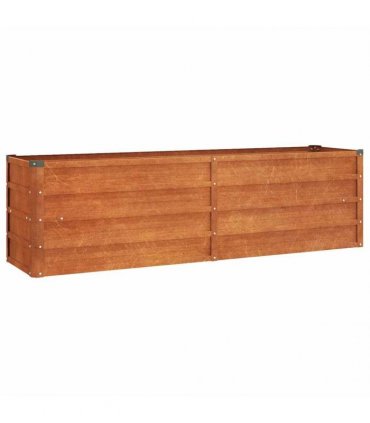vidaXL Garden Raised Bed | Rusty | Corten steel | Large | Decorative Inlays — Size: 160 x 40 x 45 cm