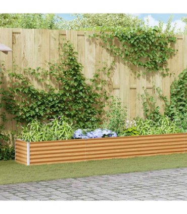 vidaXL Garden Raised Bed Light Brown 775 x 50 x 36 cm Galvanised Steel