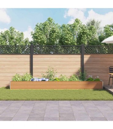 vidaXL Garden Raised Bed Light Brown 390 x 50 x 36 cm Galvanised Steel