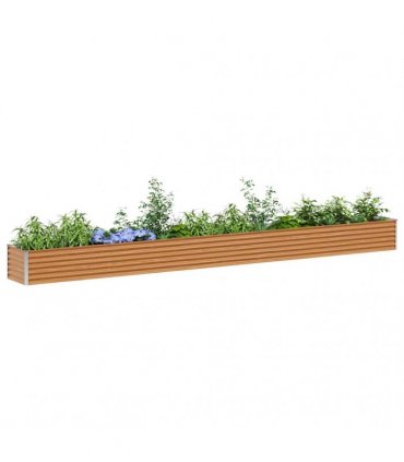 vidaXL Garden Raised Bed Light Brown 485 x 50 x 36 cm Galvanised Steel