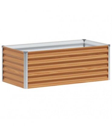 vidaXL Garden Raised Bed Light Brown 98 x 50 x 36 cm Galvanised Steel