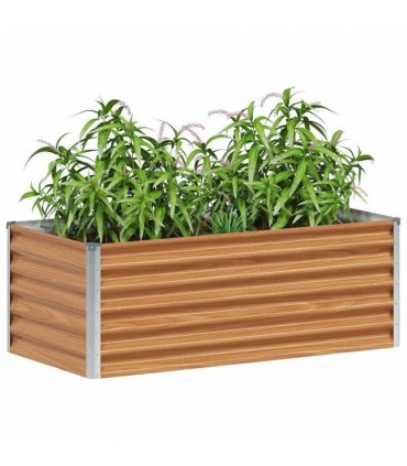 vidaXL Garden Raised Bed Light Brown 98 x 50 x 36 cm Galvanised Steel
