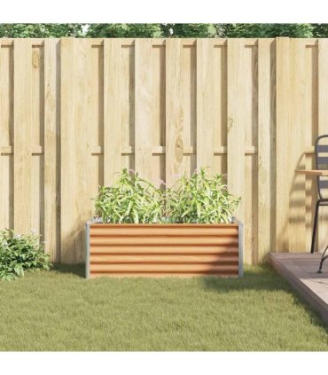vidaXL Garden Raised Bed Light Brown 98 x 50 x 36 cm Galvanised Steel