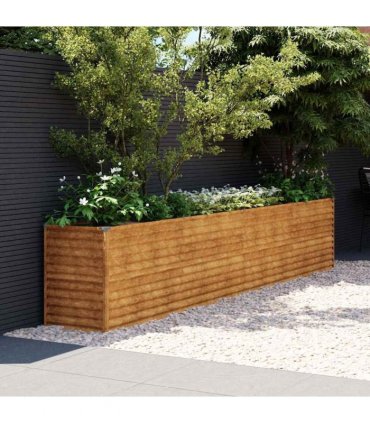 vidaXL Garden Raised Bed 385x50x69 cm Corten Steel — Size: 385 x 50 x 69 cm