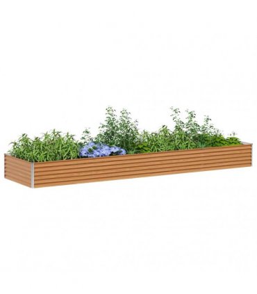 vidaXL Garden Raised Bed 390 x 100 x 36 cm Galvanised Steel