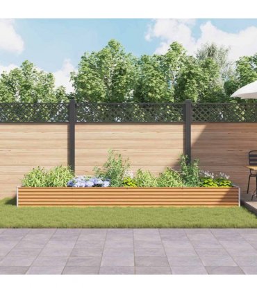 vidaXL Garden Raised Bed 390 x 100 x 36 cm Galvanised Steel
