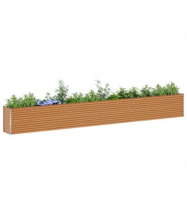 vidaXL Garden Raised Bed Light Brown 582 x 50 x 68 cm Galvanised Steel