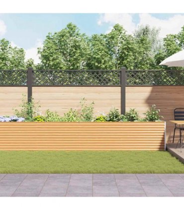 vidaXL Garden Raised Bed Light Brown 582 x 50 x 68 cm Galvanised Steel