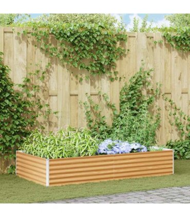 vidaXL Garden Raised Bed 195 x 100 x 36 cm Galvanised Steel