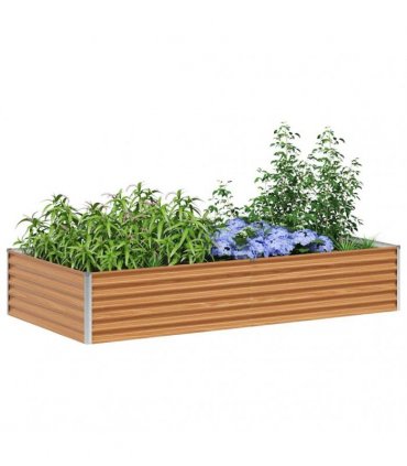 vidaXL Garden Raised Bed 195 x 100 x 36 cm Galvanised Steel