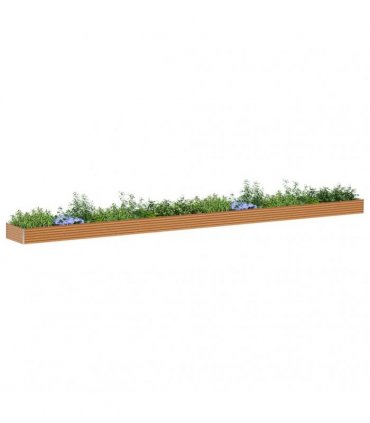 vidaXL Garden Raised Bed 970 x 100 x 36 cm Galvanised Steel