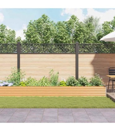 vidaXL Garden Raised Bed 970 x 100 x 36 cm Galvanised Steel